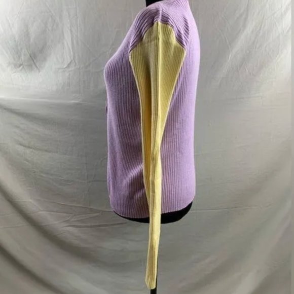 NWT Rib Knit Tie Front Color Block Cardigan - Picture 4 of 5